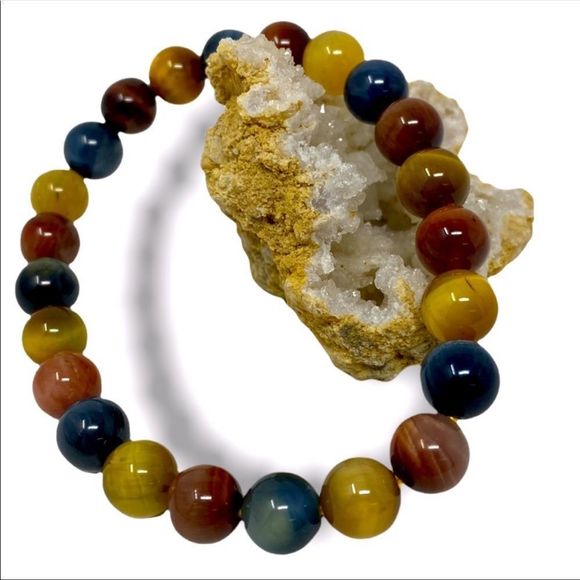 🆕 Colourful Tigers Eye Crystal Bracelet - Picture 2 of 3